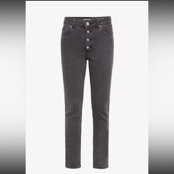Anine Bing Frida Jeans Charcoal Sz 25 Edgy Grunge RockerChic - Picture 6 of 15